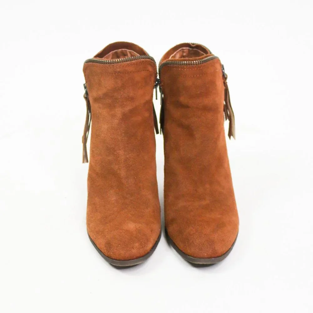 Dolce Vita Size 8.5 Hiro Fringe Suede Bootie Boots Shoes Boho Western Festival - Picture 3 of 7